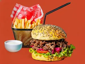 Hamburguesa + papas fritas