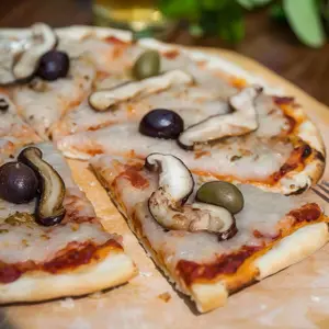 Pizza con hongos