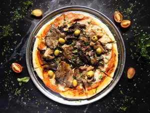 Pizza hongos individual