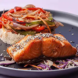 Salmón Teriyaki con Quinoa