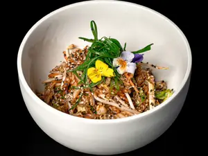 Wok de vegetales y arroz