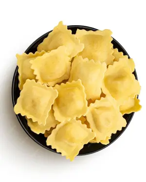 Ravioles de pollo y espinaca