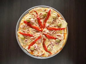 Pizza jamón&morrón 8porciones