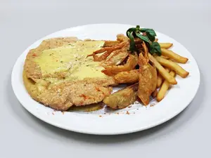 Milanesa napolitana con papas