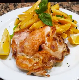 Muslo grille con papas