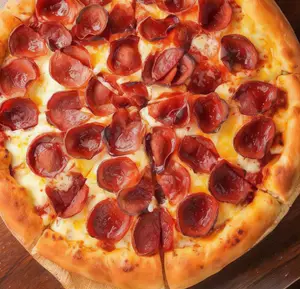 Pizza de pepperoni real grande