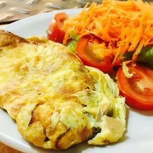 Omelette verdeo y champignón