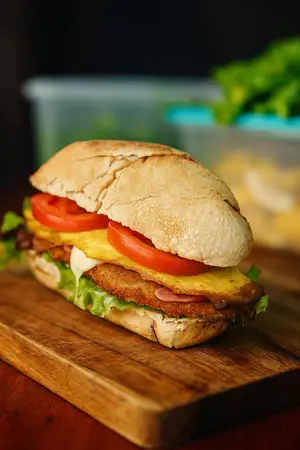 Sándwich milanesa cheddar