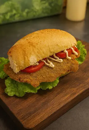 Sándwich milanesa común + papas + gaseosa