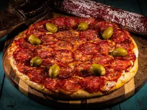 Pizza con rúcula