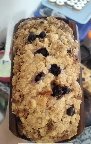 Budín de arándanos crumble