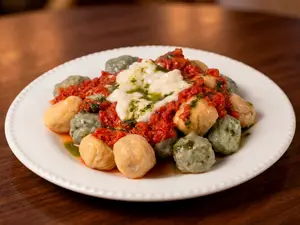 Ñoquis de espinaca y zanahoria
