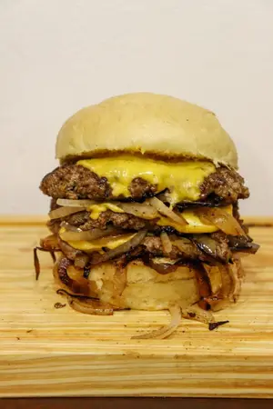 Grilled onion triple burger