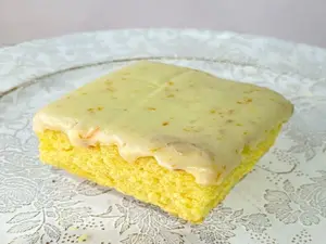 Cuadrado de naranja con glasé