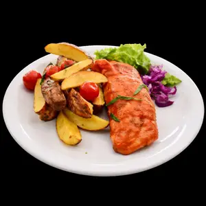 Salmón grillado con guarnicion