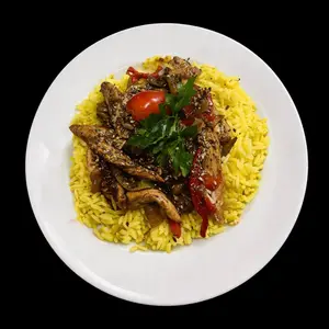 Wok de pollo y vegetales