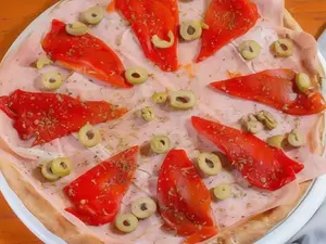 Jamon y morron 4 porciones.