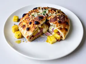 Calzone jamon y anana grande